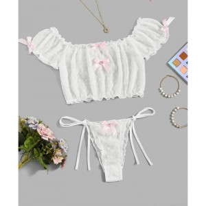 Engros Valentinsdag Kvinde Two Piece Bra Panty Set Erotica Sensuel Undertøj Lace Sexy Women Lenceria Sexy Undertøj